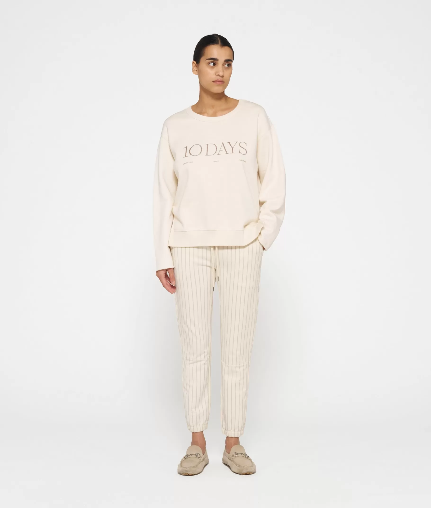 10DAYS cropped jogger pinstripe