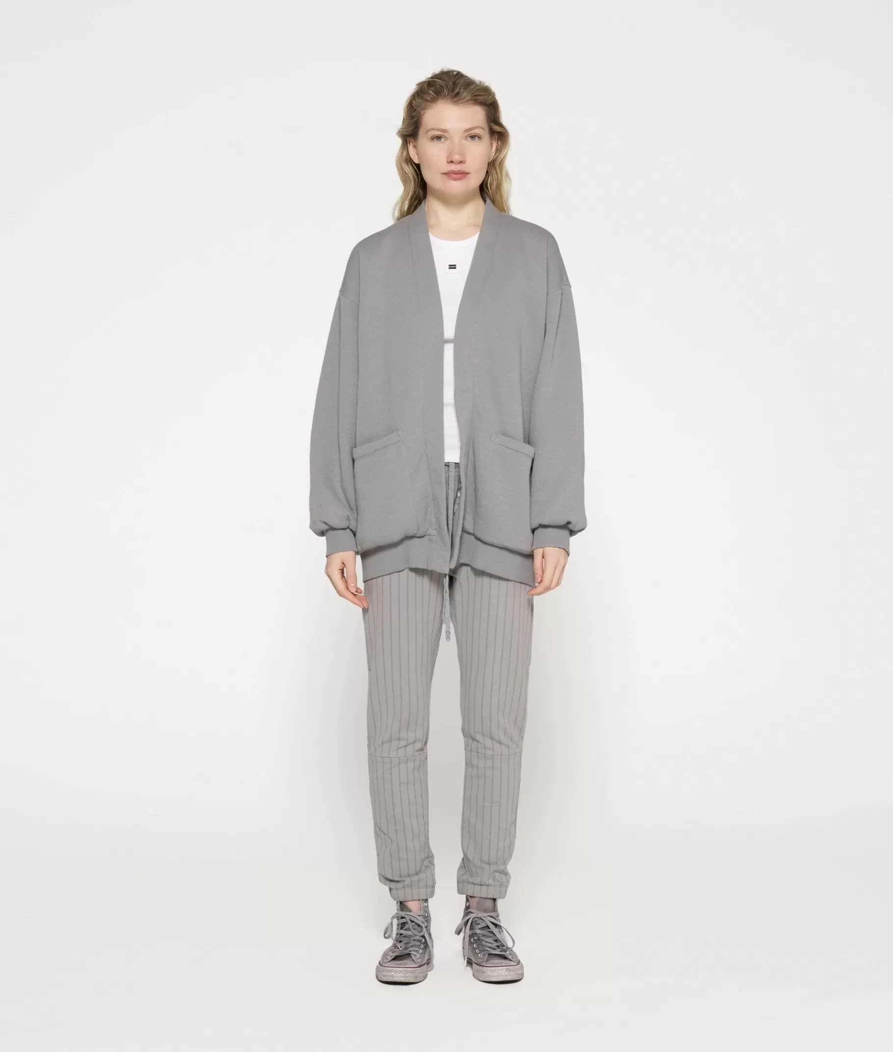 10DAYS cropped jogger pinstripe