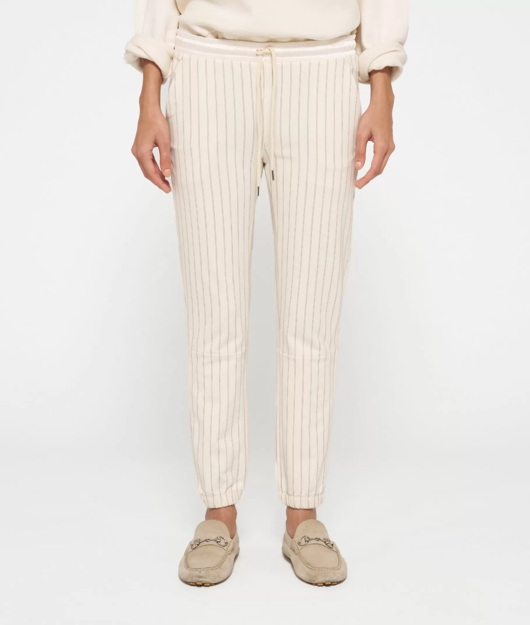 10DAYS cropped jogger pinstripe