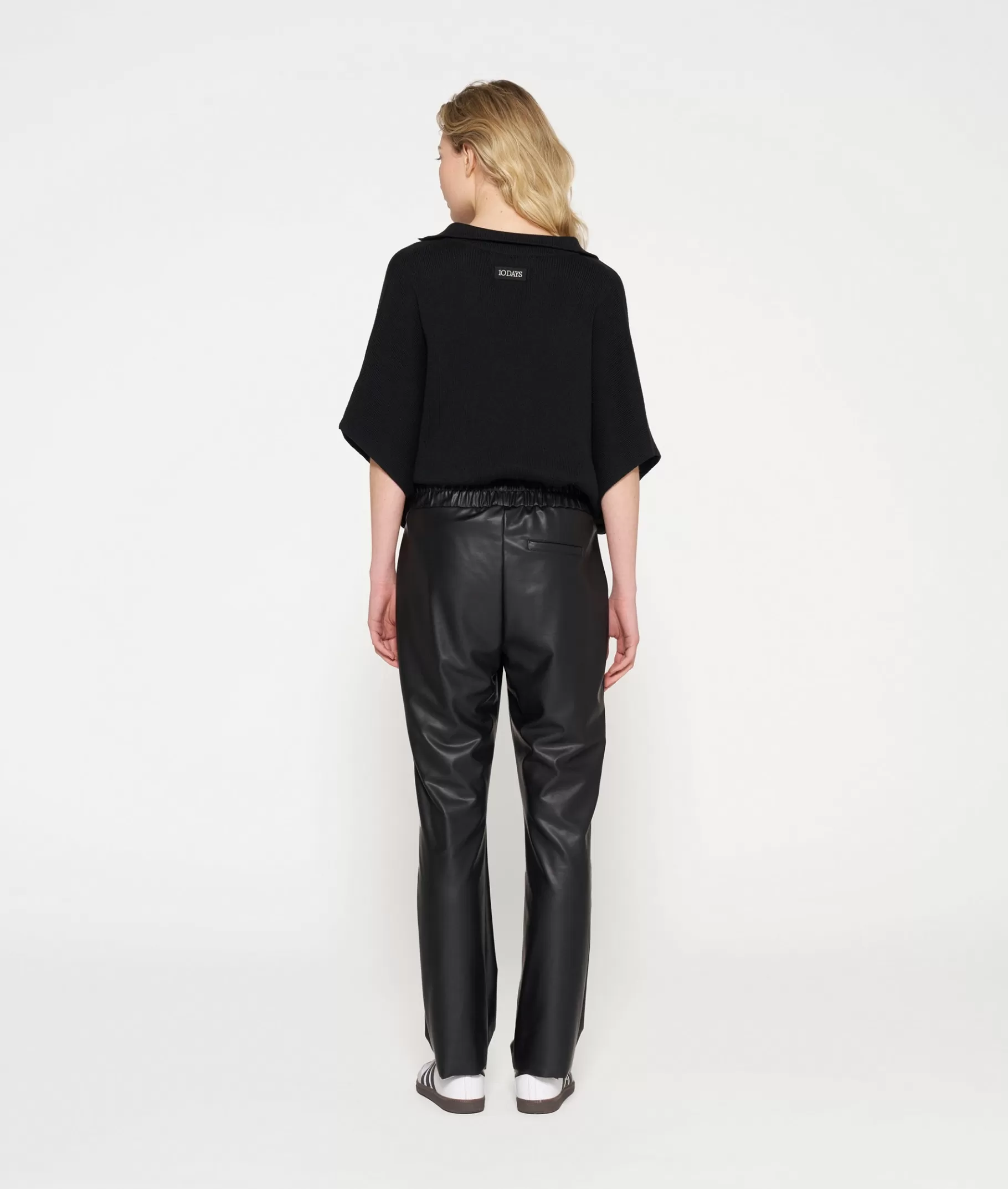 10DAYS leather look flared pants