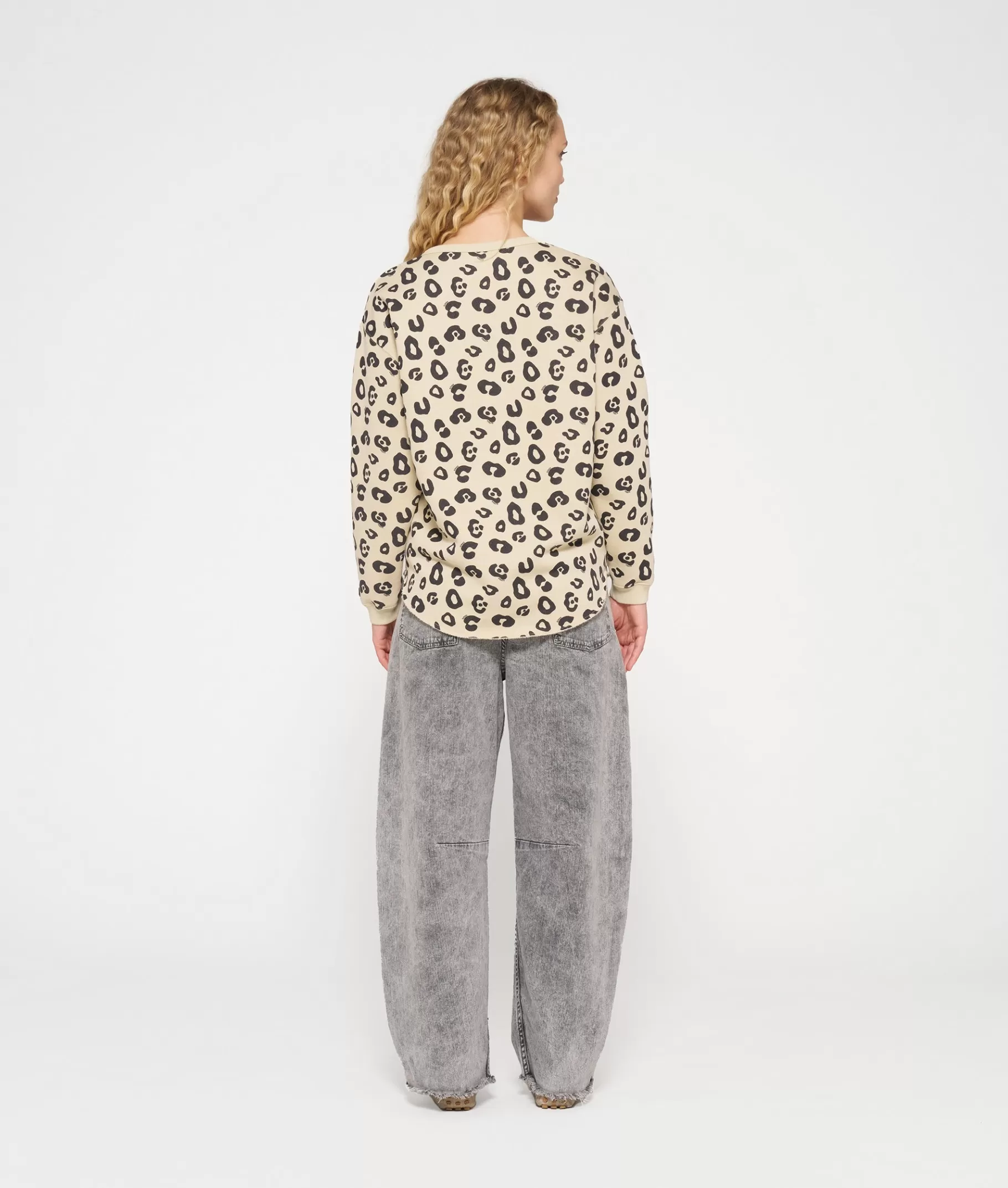 10DAYS raw edge sweater leopard