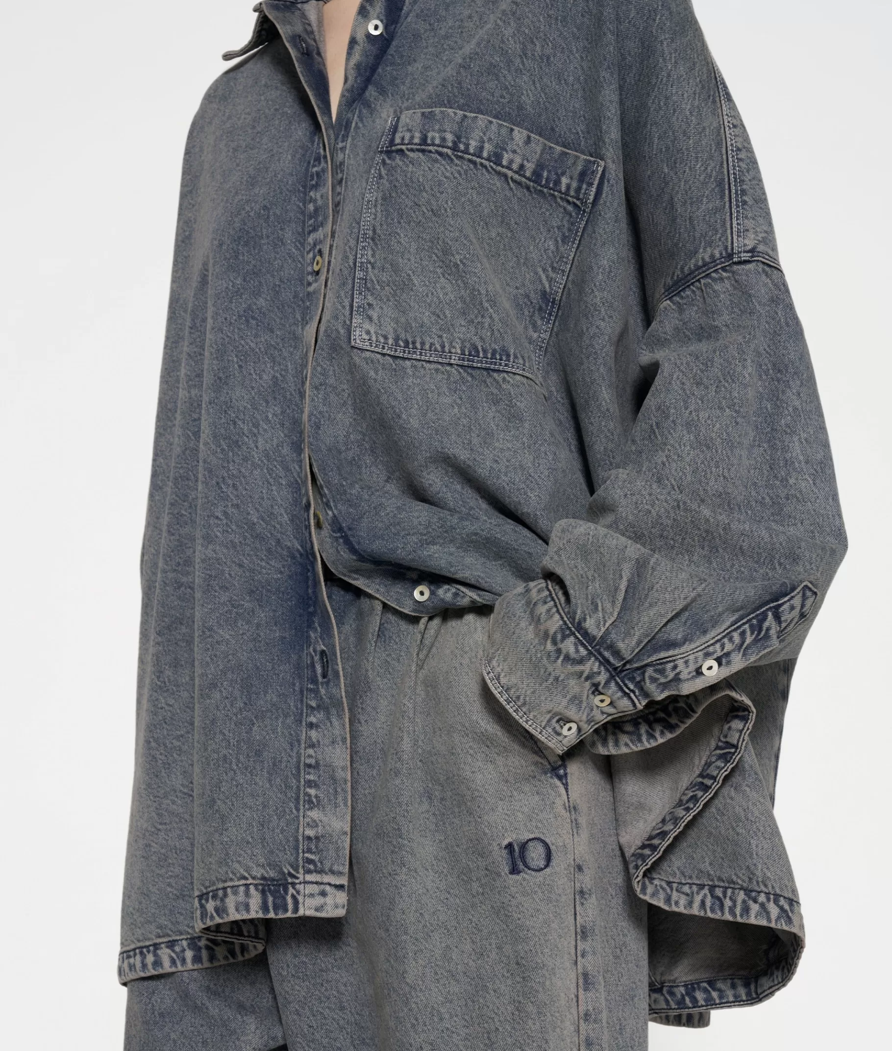 10DAYS shirt flowy denim