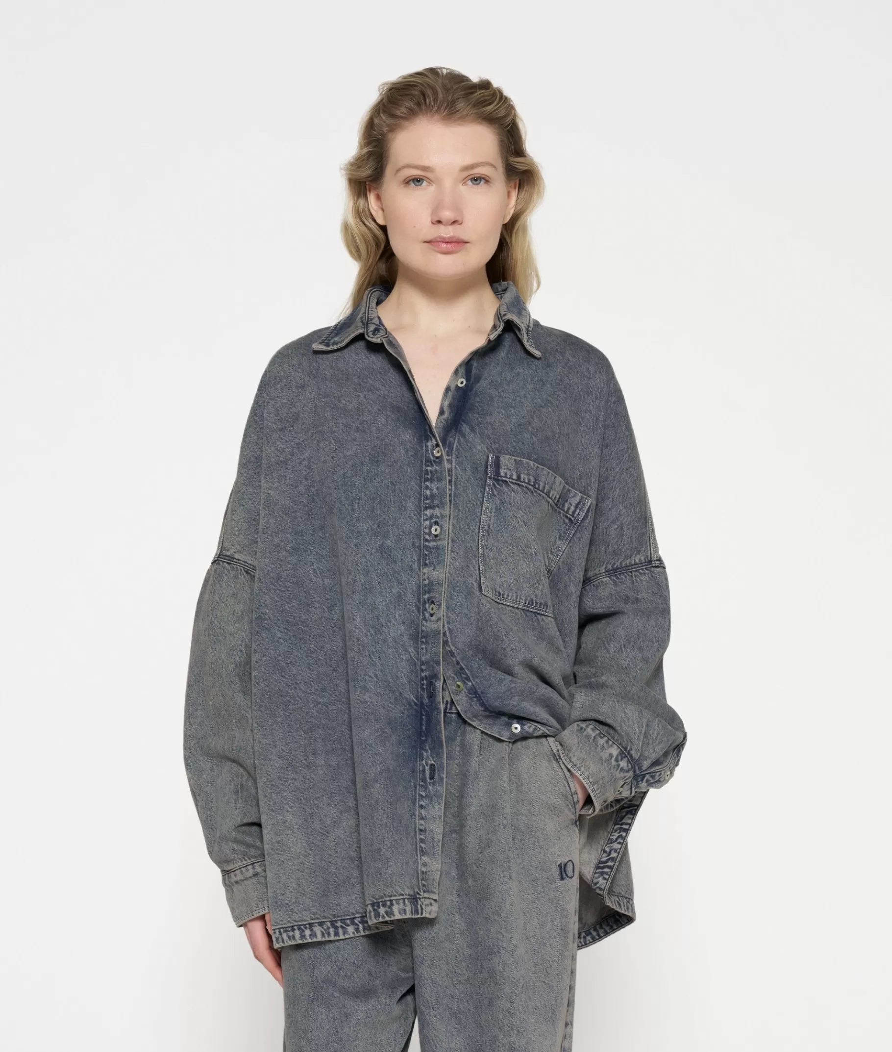 10DAYS shirt flowy denim