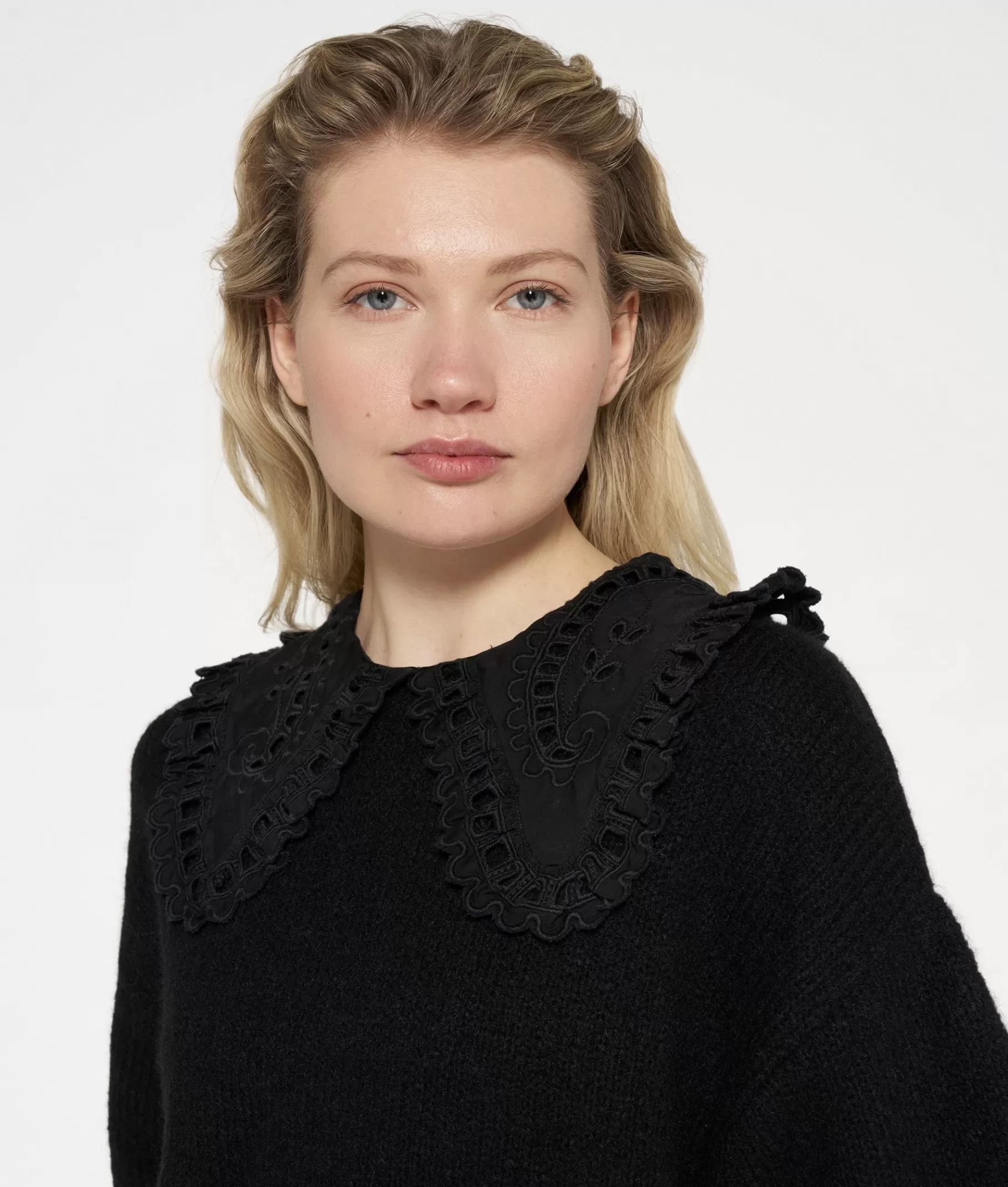 10DAYS short sleeve ruffle knit sweater