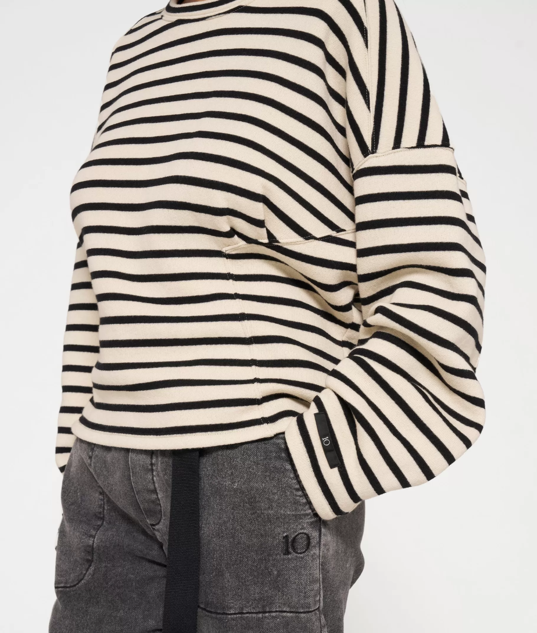 10DAYS sweater smock stripes