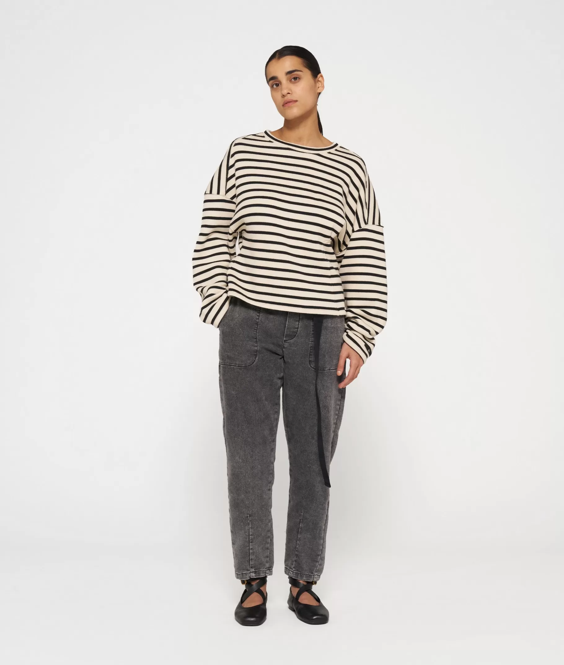 10DAYS sweater smock stripes
