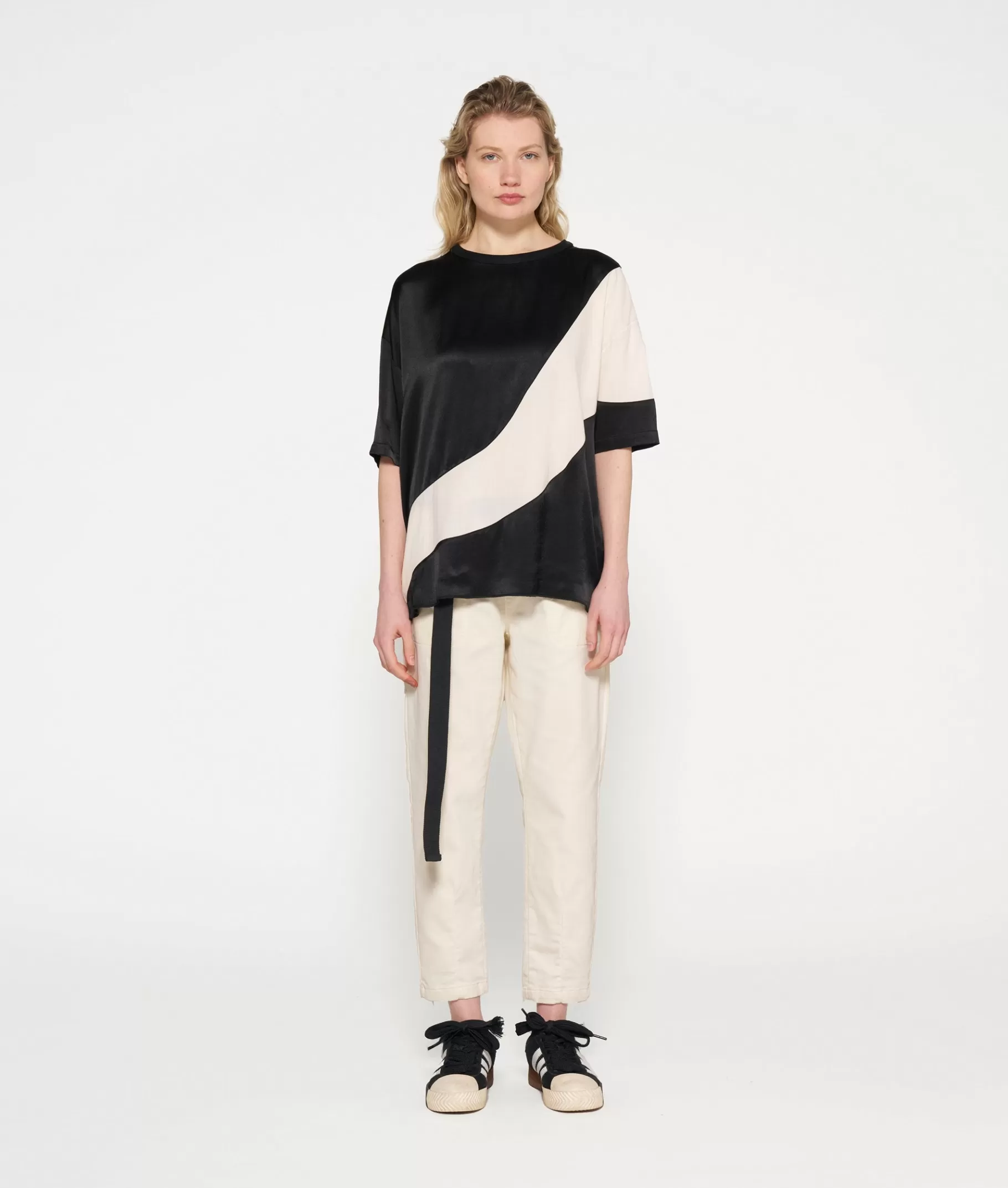 10DAYS tee blouse contrast