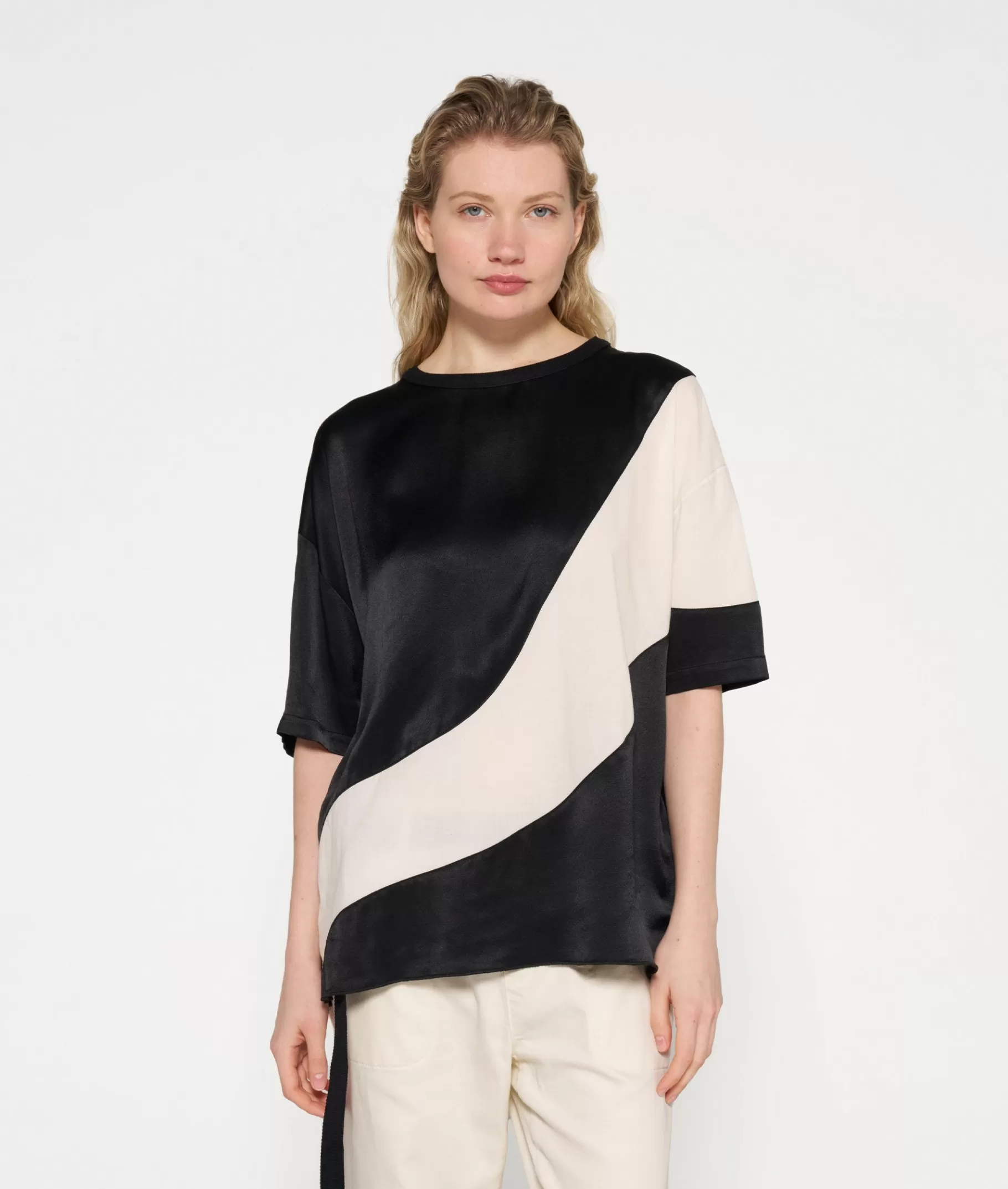 10DAYS tee blouse contrast