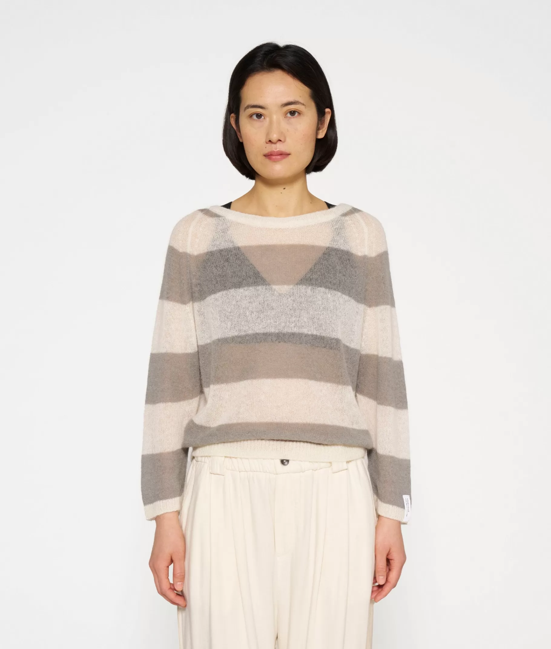 10DAYS thin knit sweater stripes