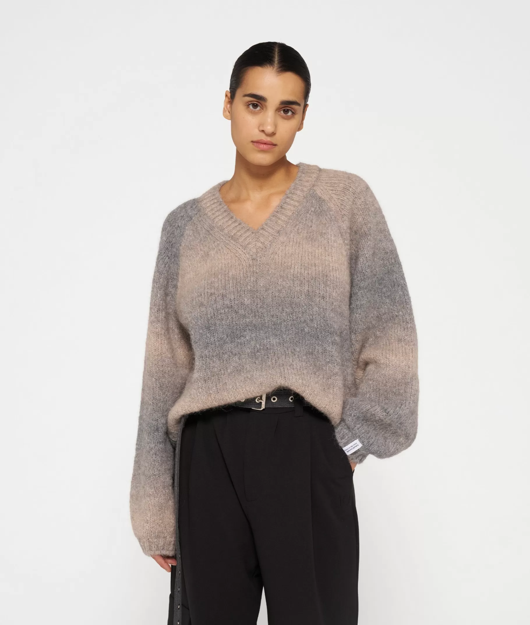 10DAYS v-neck sweater gradient knit