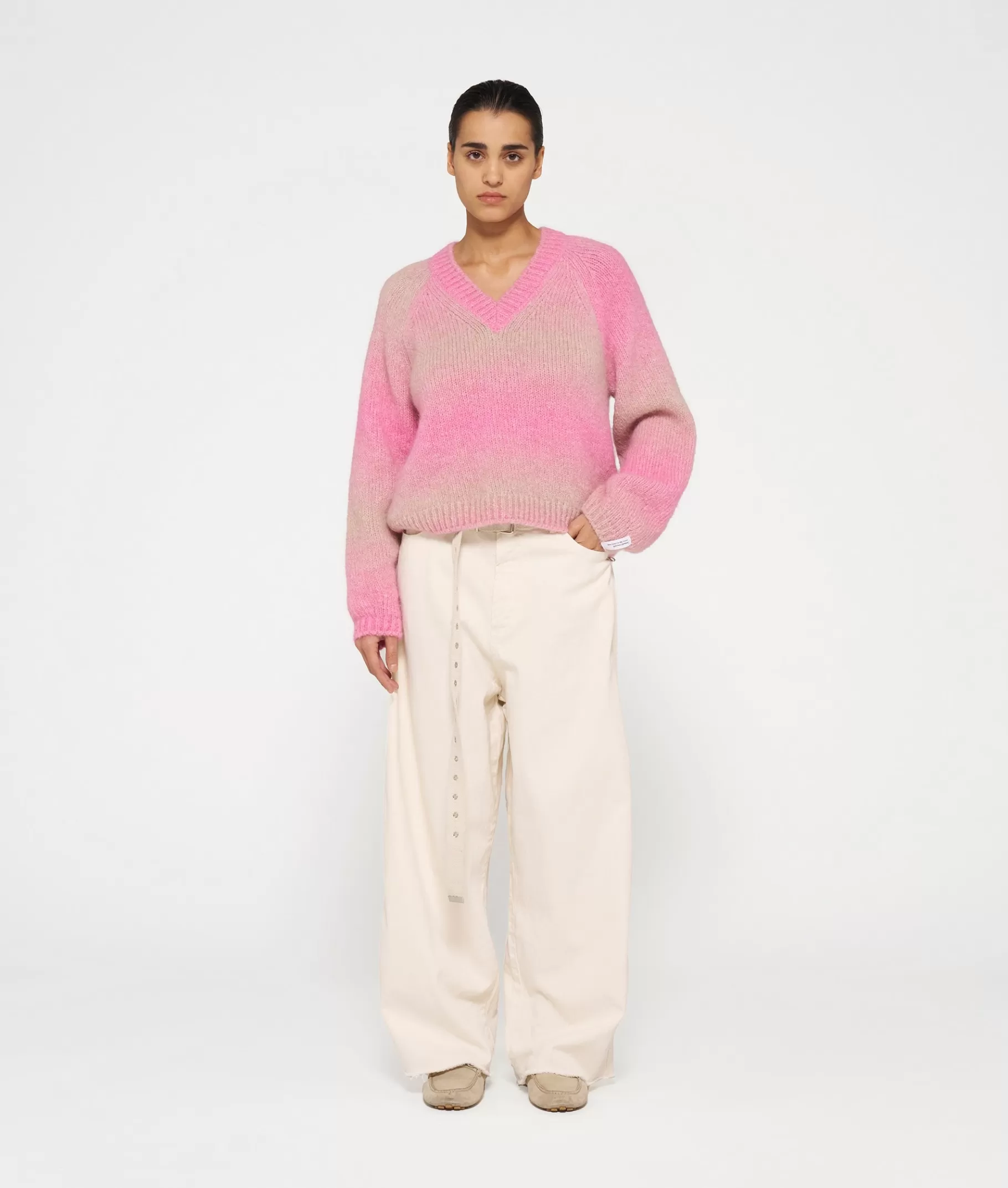 10DAYS v-neck sweater gradient knit