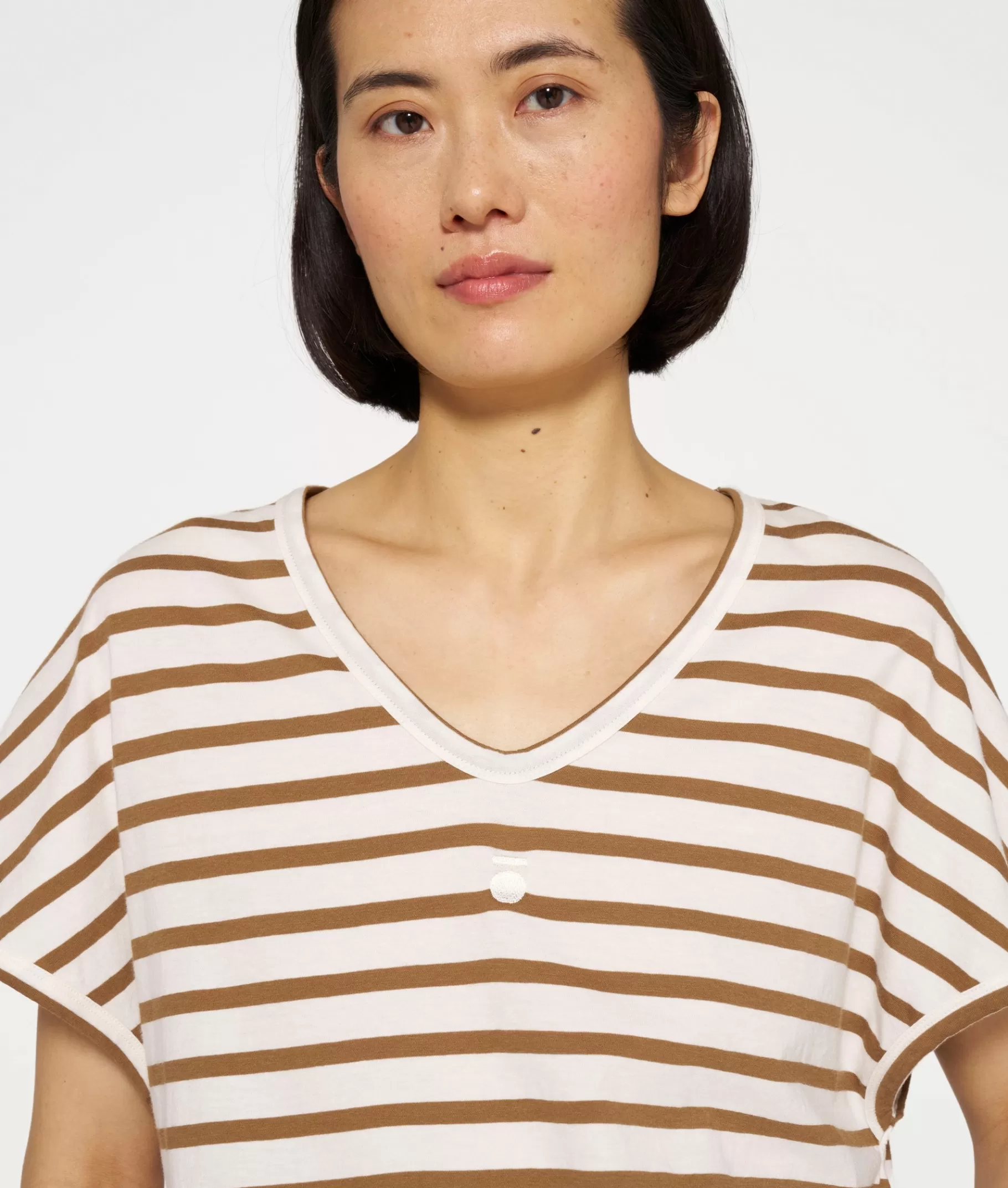 10DAYS v-neck tee stripes