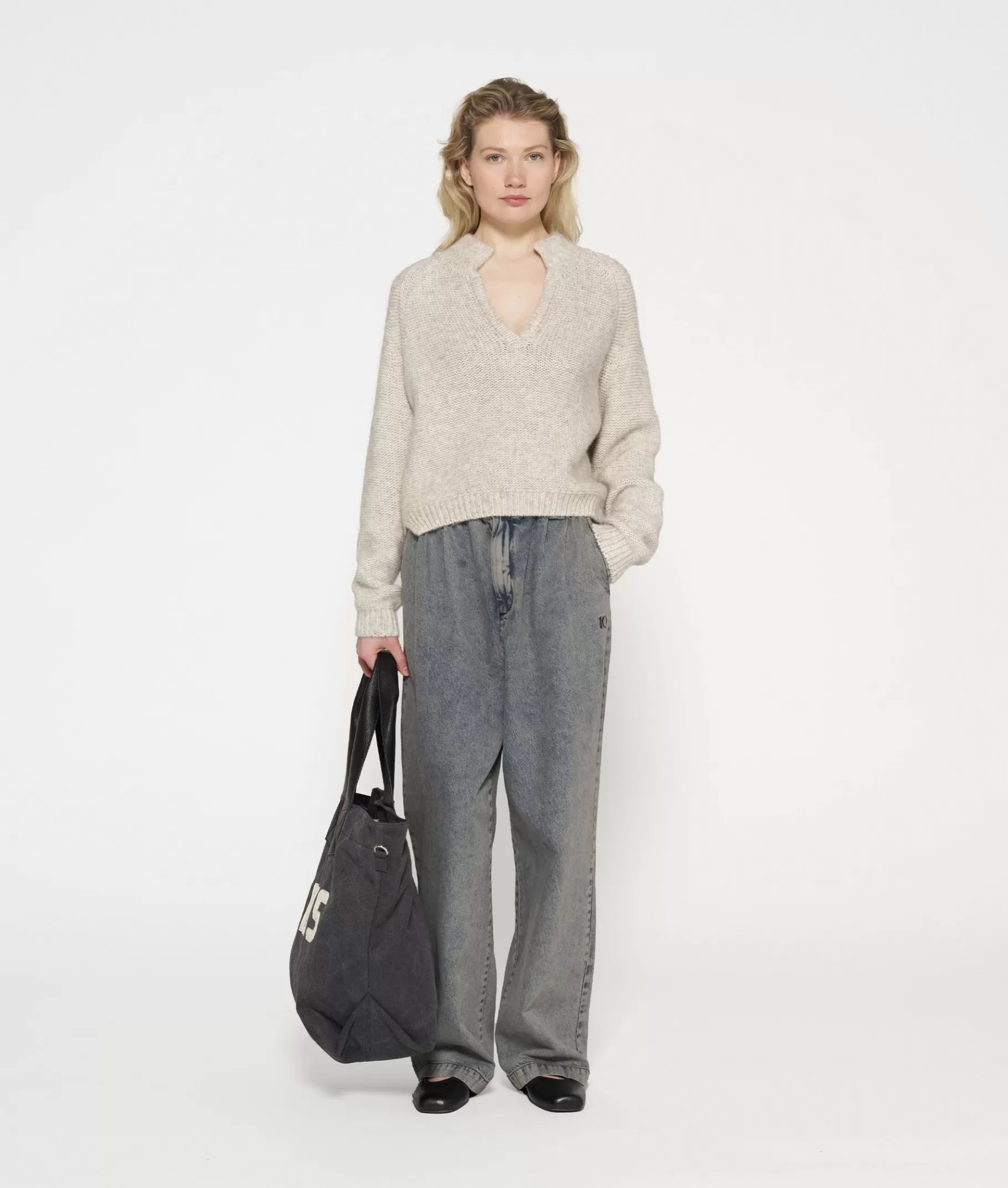 10DAYS wide pants flowy denim